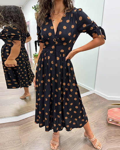 Julia | Elegant polka dot dress