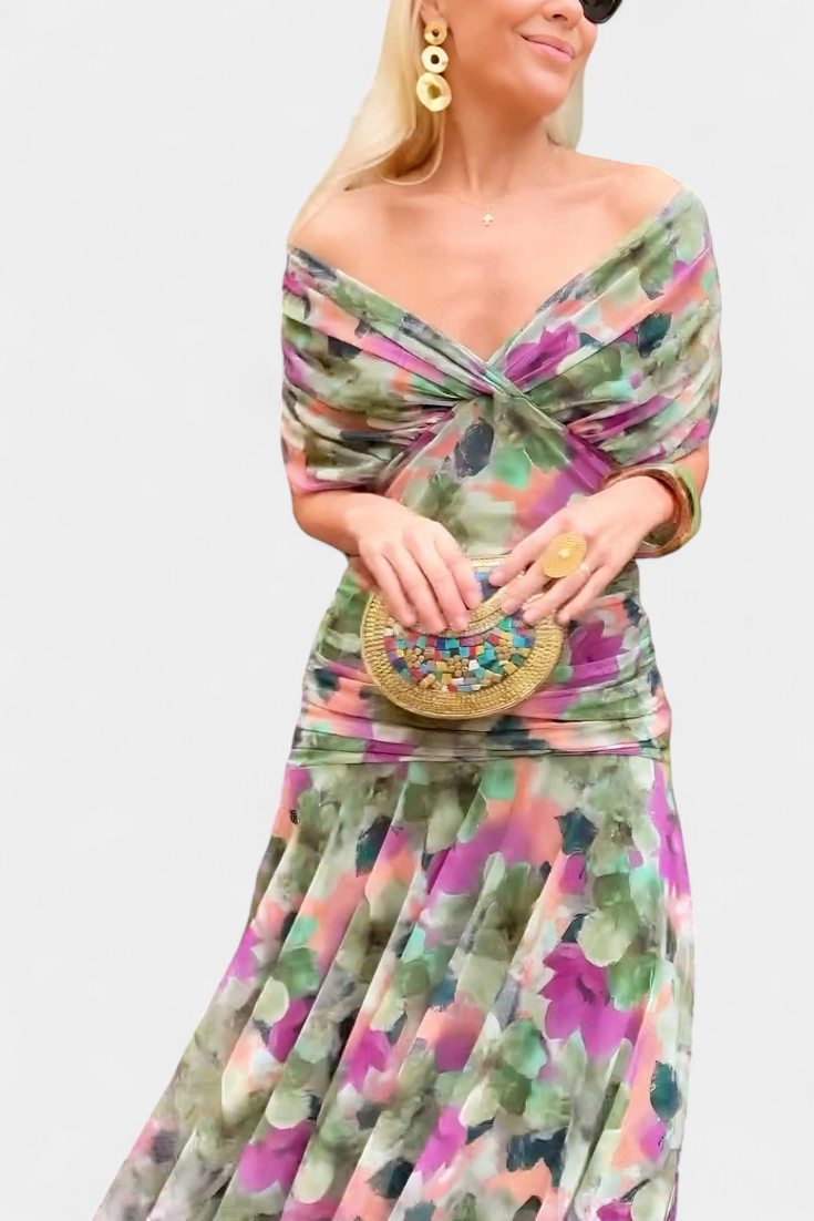 Angela | Long Dress with V-Neckline