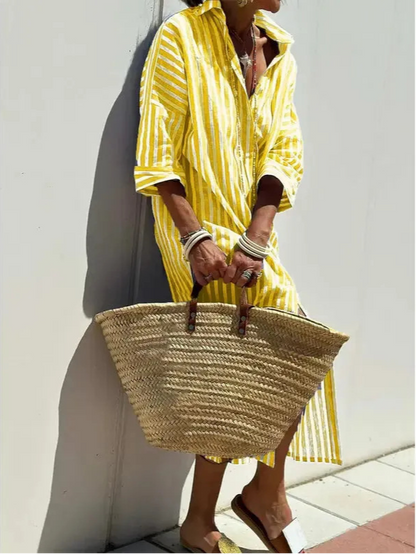 Tess – Elegant Striped Shirt Dress