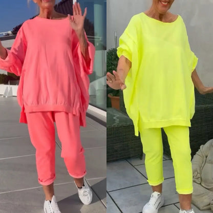 Nahla | Women’s Two-Piece Set – Round Neck Shirt & Pants